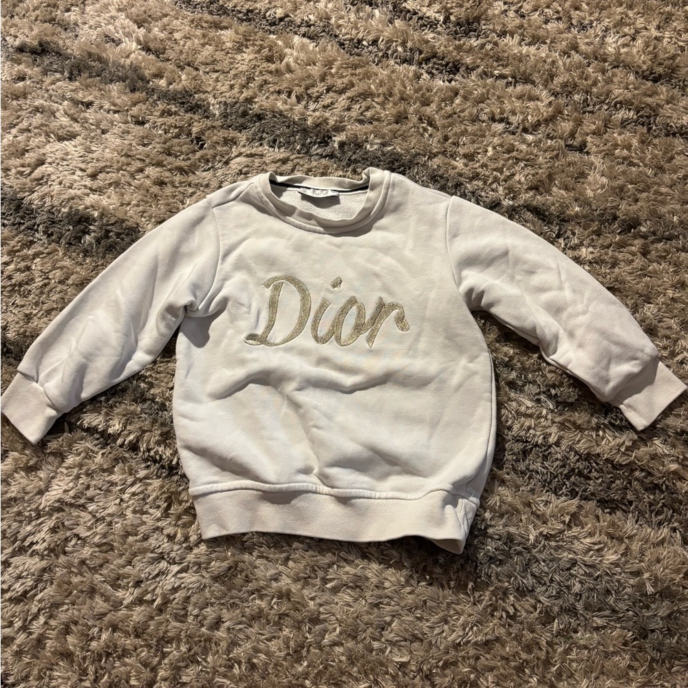 Dior White Sweatshirt Classic Crewneck Logo